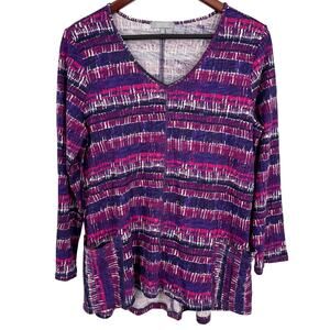 Habitat Sz Small Womens Purple Wearable Art to Wear Blouse Shirt Top Artsy